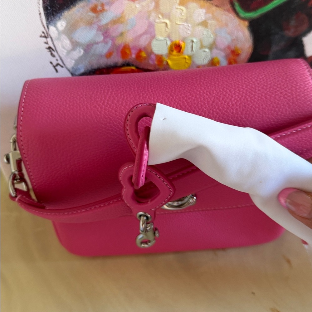 Polished Pebble Leather Cassie Crossbody 19 With Heart - Picture 4 of 4